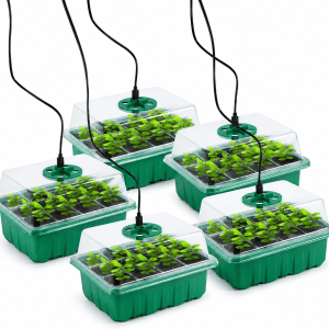 Set 5 Bandejas Germinadoras Con Luz Invernadero Semillero